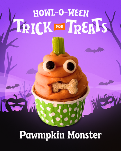 Halloween Pumpkin Monster Pupcake for dogs by The Barkery Singapore