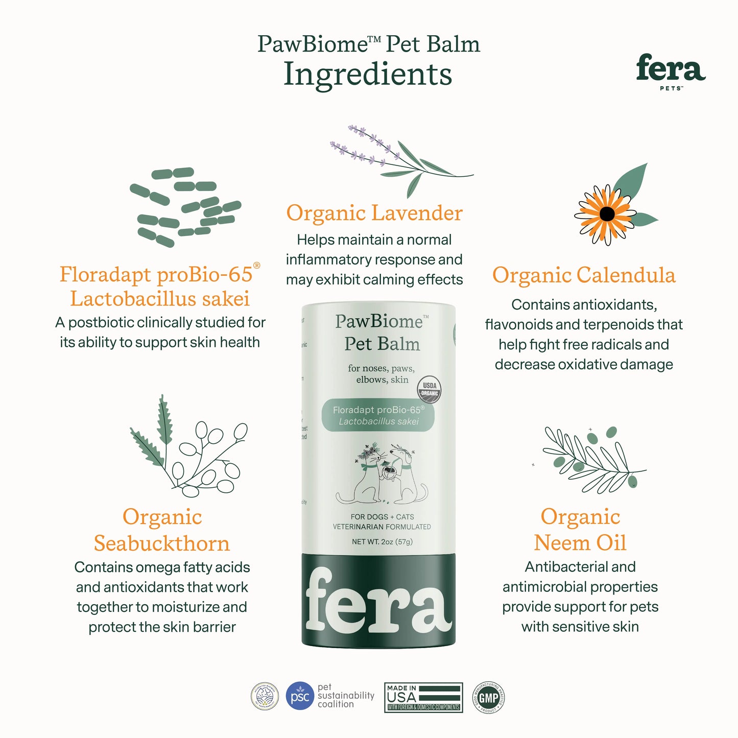 Fera Organic PawBiome Paw Balm