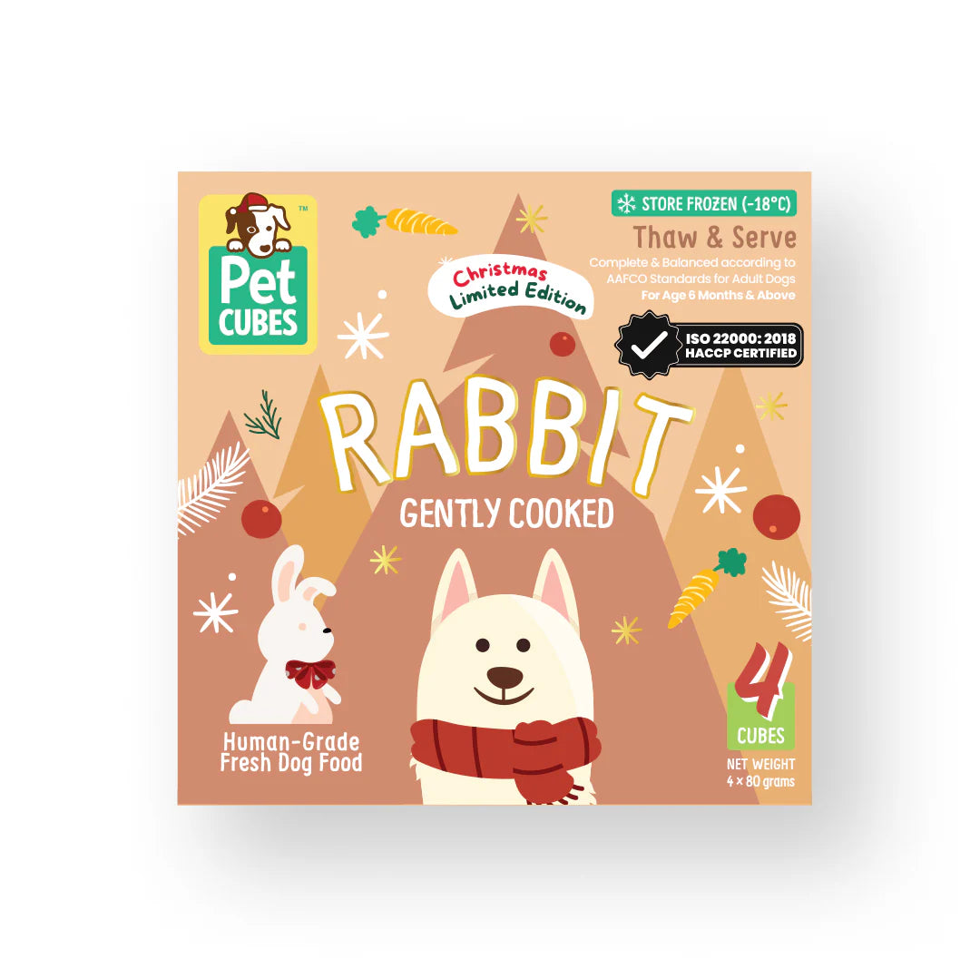 PetCubes Festive Rabbit for Dogs - Cooked