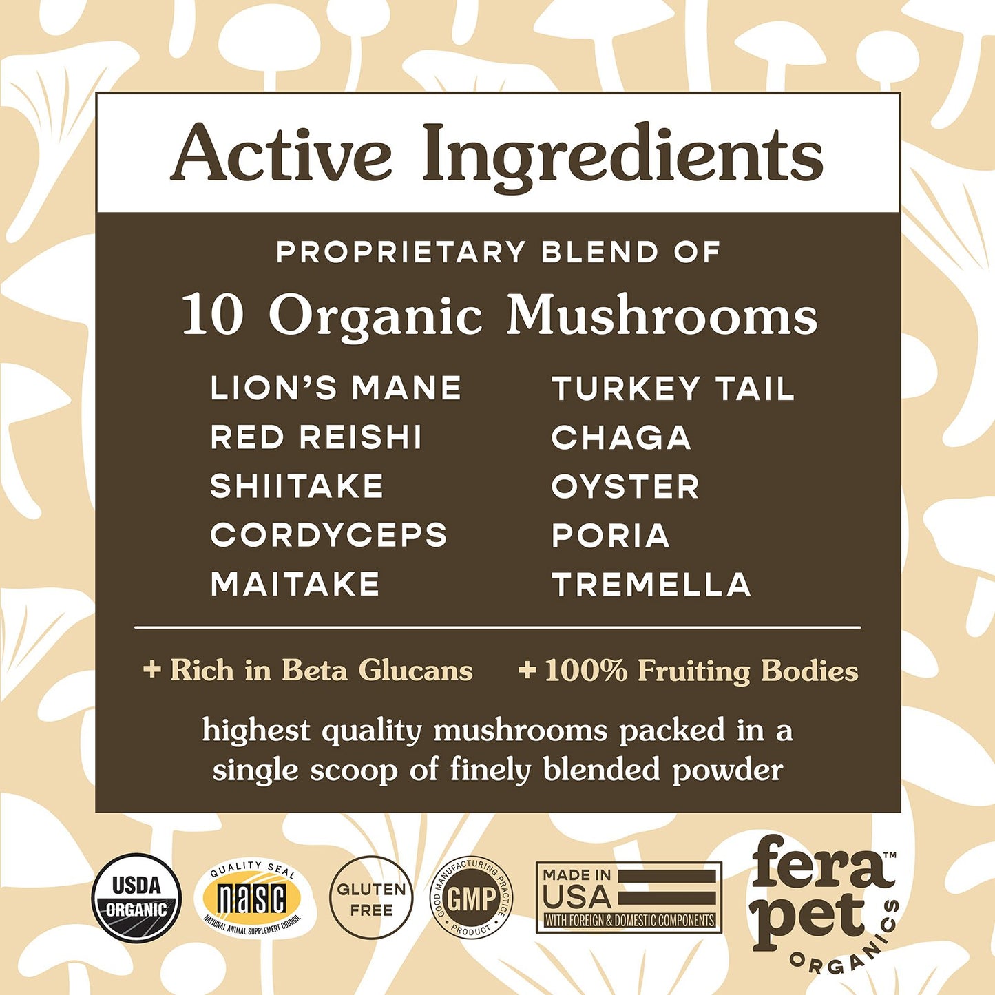 Fera Pet Organics - Pet Mushroom Blend